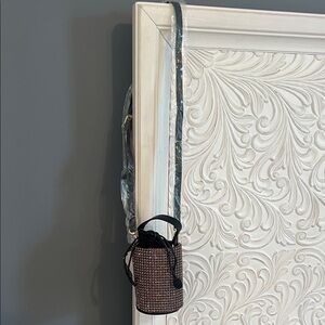 New With Tags Black and Pink Beaded Mini Bag